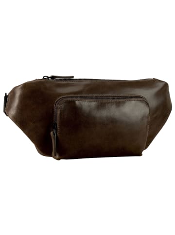 Leonhard Heyden Porto Gürteltasche Leder 28 cm in graubraun