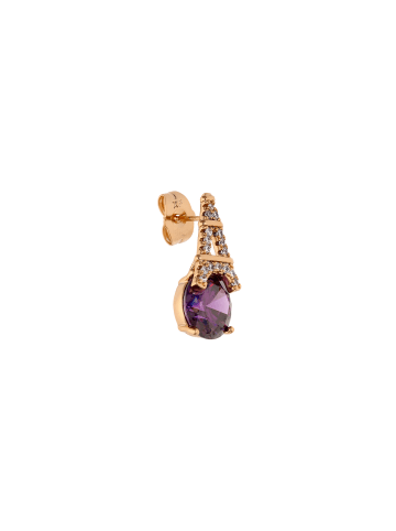 faina Women Stud Earrings in Rose Gold Purple