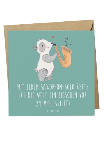 Mr. & Mrs. Panda Einladungskarte Saxophon Magie mit Spruch in Meeresbrise