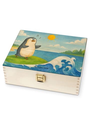 Mr. & Mrs. Panda Teedose Pinguin Surfer Design ohne Spruch in Weiß