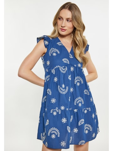 DreiMaster Damen Kleid in Marine Wollweiss