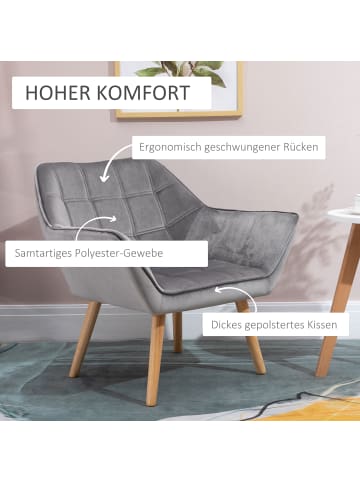 HOMCOM Einzelsessel-67L x 61,5B x 71H cm-Grau