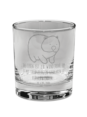 Mr. & Mrs. Panda Tumbler Glas Wombat mit Spruch in Transparent