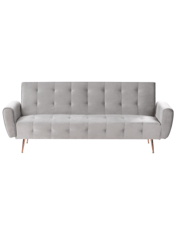 Beliani Schlafsofa SELNES in Grau/Kupfer - (W) 212 x (H) 85 x (L) 84 cm