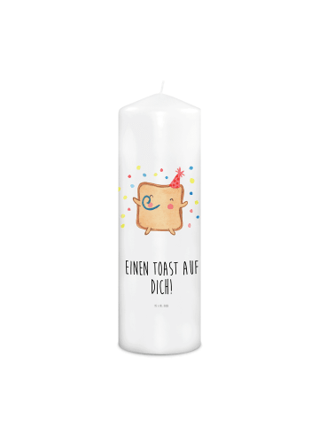 Mr. & Mrs. Panda Wachskerze Toast Party mit Spruch in Weiß
