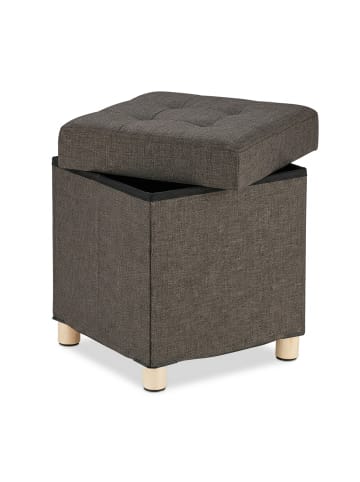 relaxdays Sitzhocker in Braun - (B)38x (H)40 x (T)38 cm