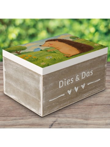 Mr. & Mrs. Panda Box Igel Blumen Design ohne Spruch in Weiß