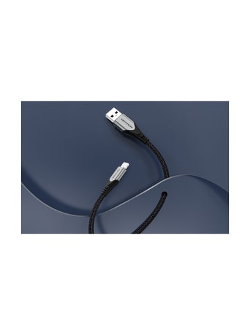 Wisam® Schnell-Kabel USB 2.0 auf Lightning 2.4A 1m (Grau)