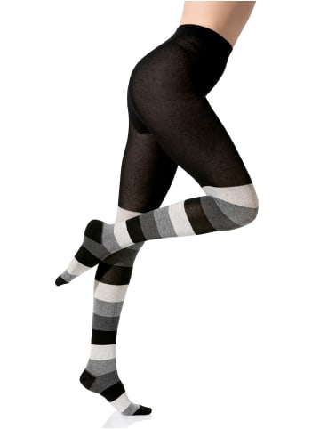 Yenita® Strickstrumpfhose Baumwoll-Strumpfhose in grau-anthrazit-schwarz