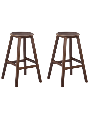 Beliani 2er-Set Barhocker ANCELLE in Braun