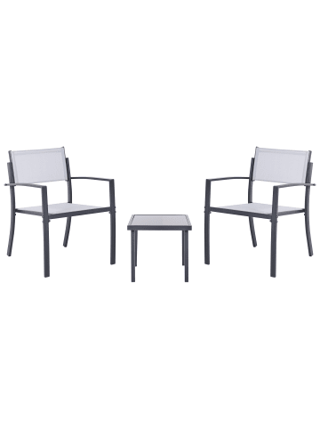 Beliani 3-tlg Bistro Set TAVOLETO in Grau