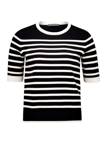 Betty Barclay Feinstrickpullover kurzarm in Patch Black/Beige