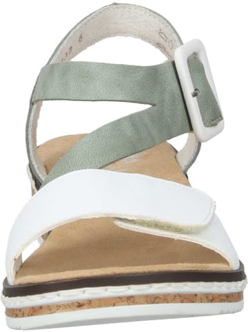 rieker Klassische Sandaletten, Komfort-Sandalen in weiss/mint