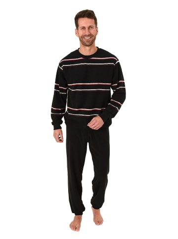 NORMANN Frottee Pyjama Schlafanzug Bündchen - 40351 in rot