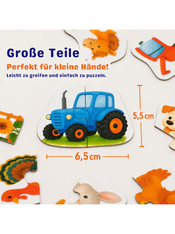 MAGNIKON Puzzle Fröhlicher Bauernhof, 2-teilige, 22 Puzzles ab 2 Jahren
