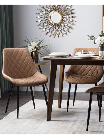 Beliani 2er-Set Esszimmerstuhl MARIBEL in Braun/Schwarz