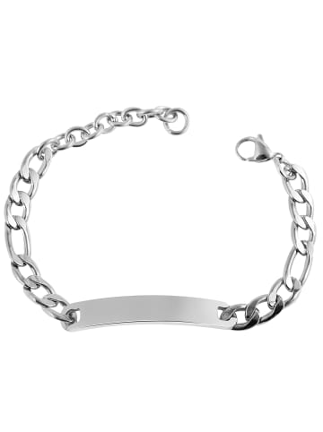 Adeliás Unisex Armband – Panzerarmband aus Edelstahl 16 cm in silber