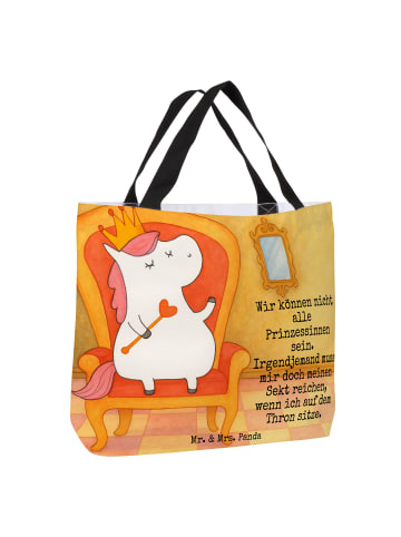Mr. & Mrs. Panda Strandtasche Einhorn Prinzessin Design mit Spruch in Weiß