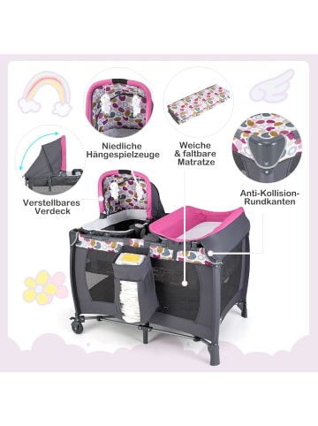 COSTWAY 5 in 1 Beistellbett Baby bis 36 Monaten in Lila