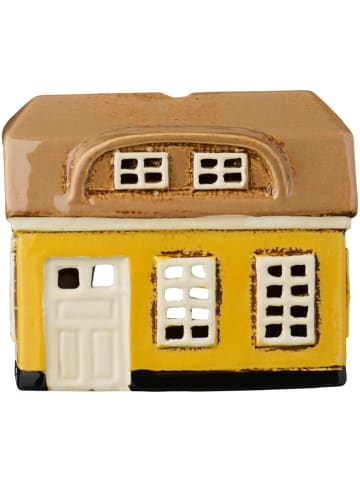 IB Laursen Lichthaus Ebeltoft gelb | Keramikhaus für Teelicht in gelb