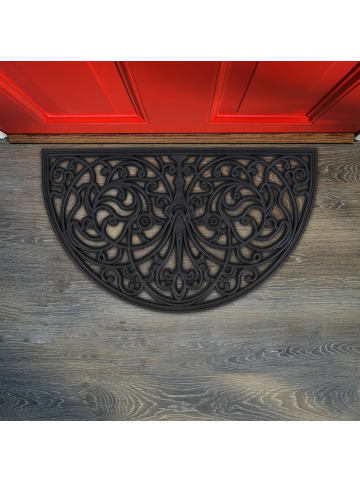 relaxdays Fußmatte in Schwarz - (B)75 x (T)45 cm