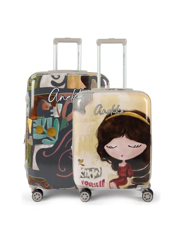 Anekke Muse 4 Rollen Kofferset 2-teilig mit Dehnfalte in mehrfarbig