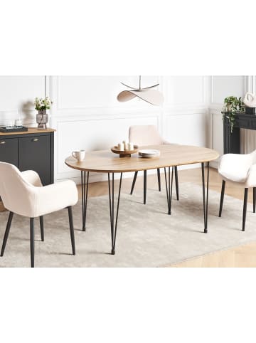 Beliani Esszimmertisch CAVELL in Braun/Schwarz - (W) 90 x (H) 75 x (L) 160 cm