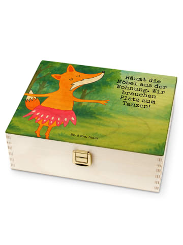 Mr. & Mrs. Panda Teebox Holz Fuchs Ballerina Design mit Spruch in Weiß