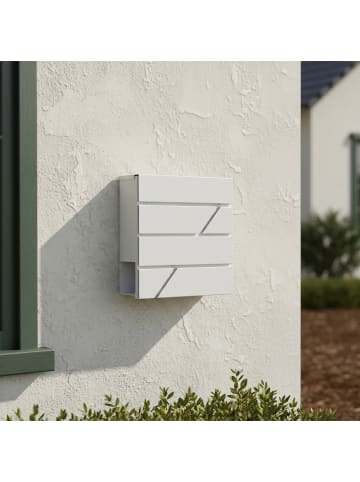 relaxdays Briefkasten in Weiß - (B)37 x (H)37 x (T)11 cm