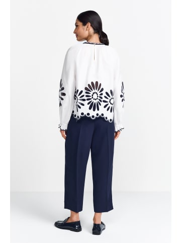 Rich & Royal Wide Leg Pleated Pants in Midnight Blue