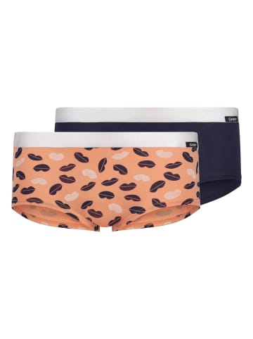 Skiny Slip 2er Pack in Schwarz/Orange
