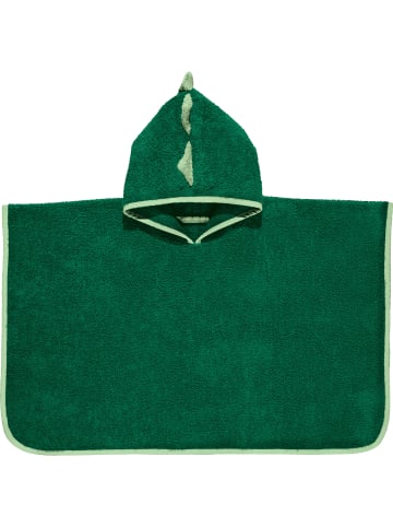 Erwin Müller Frottier Kinder-Poncho mit Kapuze Dino in grün