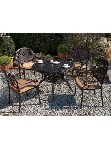 Beliani Gartentisch SALENTO in Braun - (W) 102 x (H) 72 x (L) 102 cm