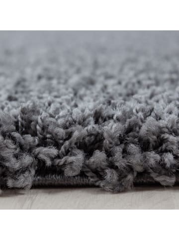 KADIMA DESIGN Teppich Hochflor Shaggy Waschbar Einfarbig RHEIN Strapazierfähig in Grau