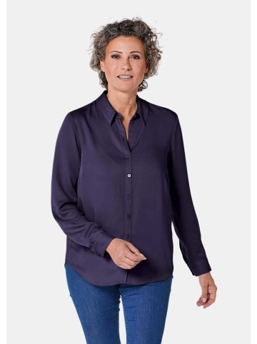 GOLDNER Hemdbluse mit durchgehender Knopfleiste in marine