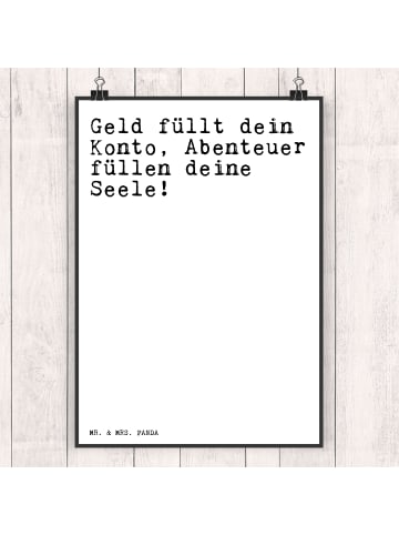 Mr. & Mrs. Panda Poster Geld füllt dein Konto,... mit Spruch in Weiß
