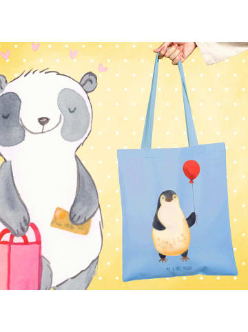 Mr. & Mrs. Panda Einkaufstasche Pinguin Luftballon ohne Spruch in Sky Blue