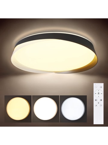 ZMH LED Deckenleuchte 36W in schwarz rund Modern dimmbar 3000-6000K