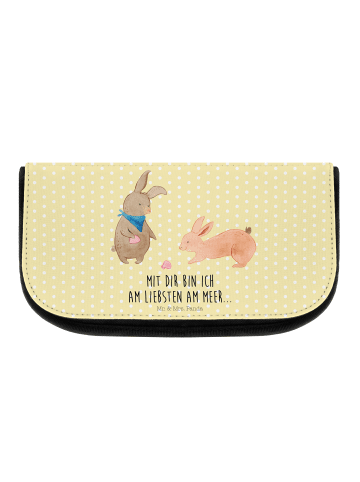 Mr. & Mrs. Panda Kulturtasche Hasen Muschel mit Spruch in Gelb Pastell