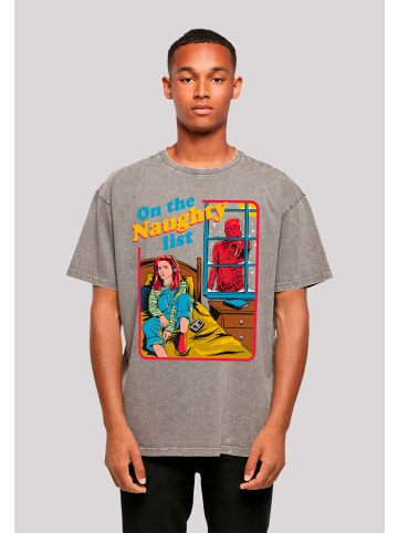 F4NT4STIC Oversize T-Shirt Stranger Things Naughty List Netflix TV Series in Asphalt