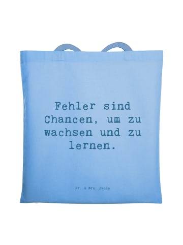 Mr. & Mrs. Panda Umhängetasche Spruch Fehler lernen wachsen mit ... in Sky Blue