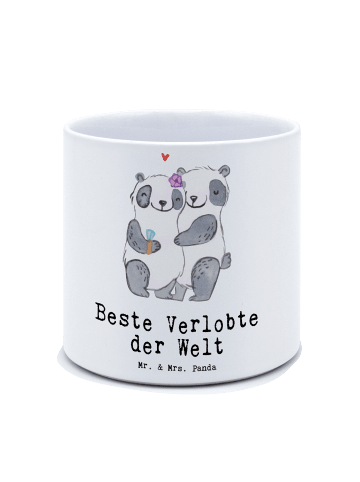 Mr. & Mrs. Panda Blumentopf Panda Beste Verlobte der Welt mit Sp... in Weiß