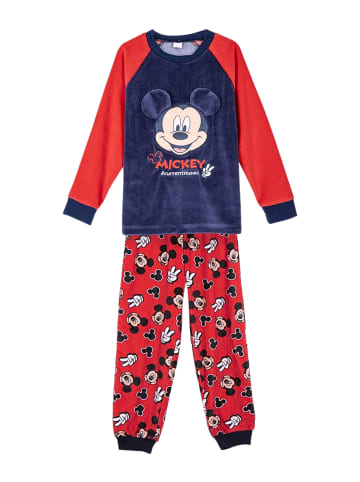 Disney Mickey Mouse Schlafanzug Fleece Disney Mickey Mouse in Dunkelblau