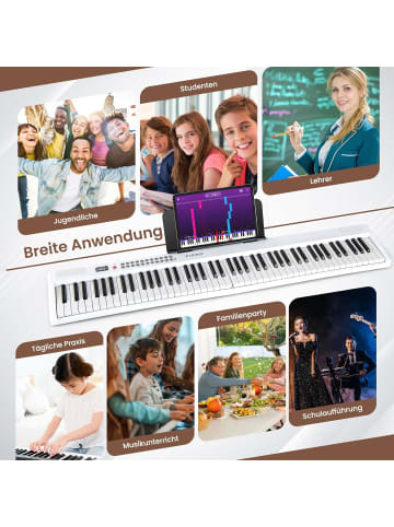 COSTWAY Keyboard Piano 88 Tasten in Weiß