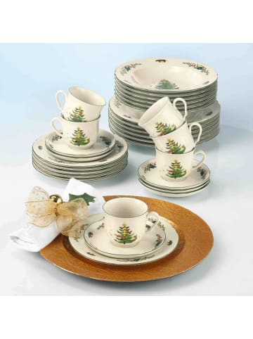 Seltmann Weiden 6er Set Brotteller Marieluise Weihnachten in Weiß-Grün ø 17,1 cm in weiß-grün