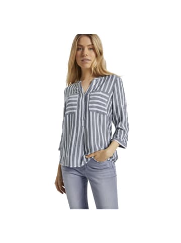 Tom Tailor Langarmbluse in offwhite navy vertical stripe