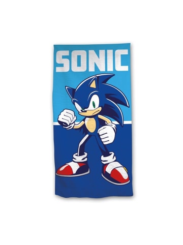 COFI 1453 Sonic Kinder Strandtuch Badetuch für Strand und Schwimmbad 70x140 cm in Blau