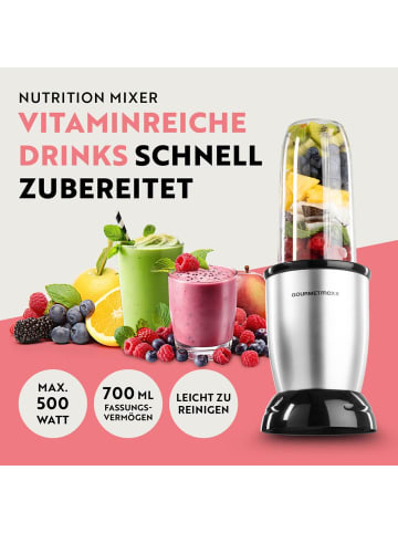 Gourmet Maxx Nutrition Mixer 4-tlg. max. 500W Silberfarben