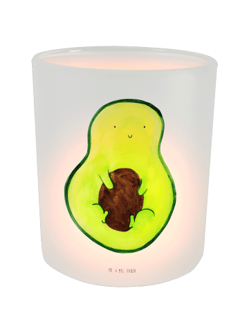 Mr. & Mrs. Panda Windlicht Avocado Kern ohne Spruch in Transparent