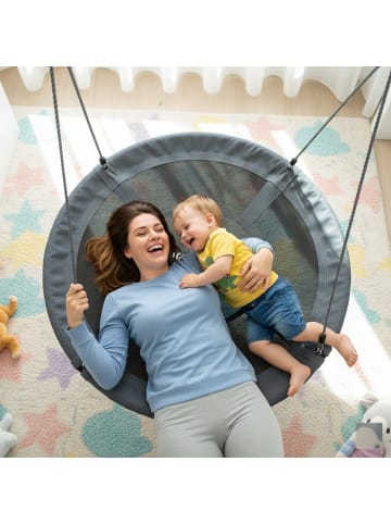 relaxdays Nestschaukel "XL" in Grau – 100 cm